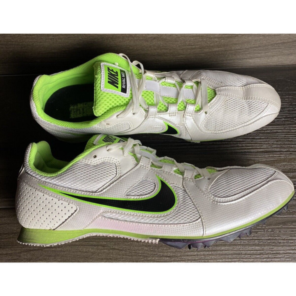 Men's Nike Rival MD Green Track Spike Running Sneakers 11